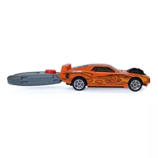 Carro Hot Wheels Com Chave Lançador Laranja - Fun Divirta-se