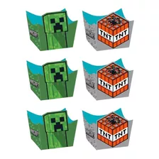 48 Unidades - Forminha De Doce Estilo Cachepot - Minecraft