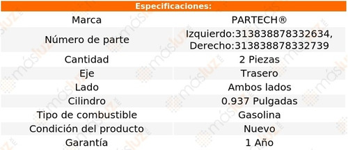 2- Cilindros Ruedas Traseros Tracker 1.6l 4 Cil 1991 Partech Foto 2