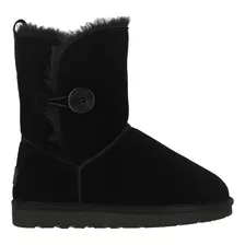 Bota Bamers Blast Button Leather Mujer Negro