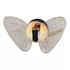 Arandela De Parede Decorativa Borboleta 10w X 2 Led Dourado