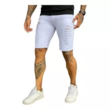 Bermudas Shorts Jeans Rasgada Desfiada Lançamento Destroyed