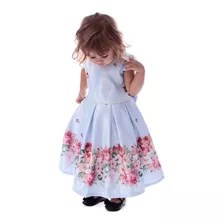 Vestido Infantil Jardim Das Borboletas Azul