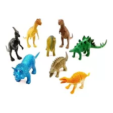 Dinossauro Kit 8 Pecas Borracha Brinquedo