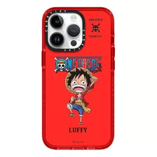 Case iPhone 14 Plus One Piece Luffy Rojo Transparente