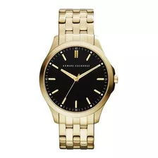 Reloj Aix Armani Exchange Dress Watch Dorado Color Del Fondo Negro