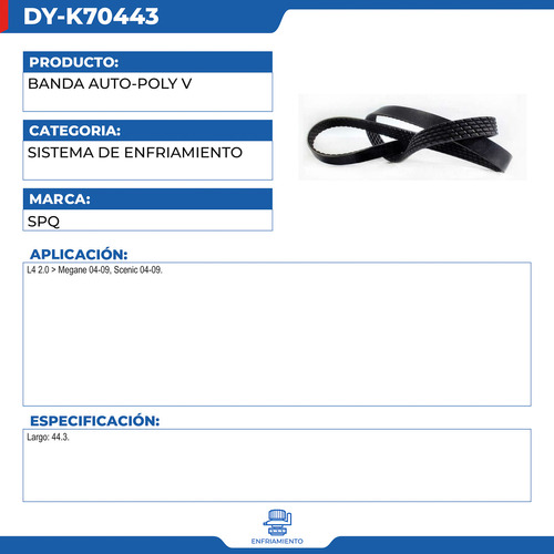 Banda Auto-poly V Renault Scenic 2004-2009 L4 2.0 Foto 2