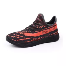 Zapatillas Sport Negras Detalles Naranja Shein