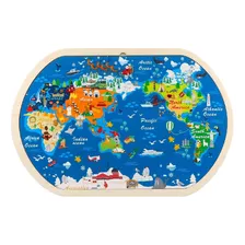  Puzzle Mapa Del Mundo 40 Piezas Rompecabezas Didáctico 