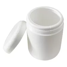 Pote Plástico 250ml C/ Tampa Rosca (10 Unidades) Cor Branco