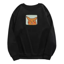 Sudadera Sueter Meme Bordado Pikachu Sorprendido Pokemon 