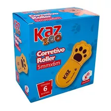 Corretivo Roller Em Fita Pets Patinha 5mm Kaz Kit 6 Unid