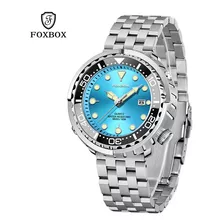 Calendário Impermeável Foxbox Relógios De Luxo Masculinos Cor Do Fundo Sky Blue