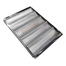 Baguetera 44x32 Cm 5 Ondas Aluminio Bandeja Molde Para Pan Envios A Todo El País - Kronos