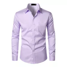 Camisas De Vestir Lisas Casuales De Negocios Elásticas De Ma