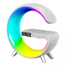 Luminária G-speaker Smart Station Rgb Wireless E Carregador Cor Branco 110v