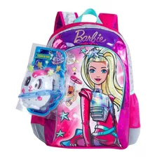 Mochila Infantil Barbie Aventura Nas Estrelas Costas M Prata