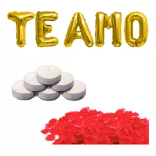 Kit Romântico 600 Pétalas + 20 Balões + 20 Velas + Te Amo
