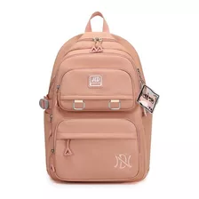 Moda Mochila Bolsa Escola Viagem Notebook Alto Qualidade Cor Coral Jld