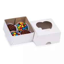 Caixa Para Doces 4 Brigadeiros Artes Branca 8x8x4,5 - 50 Un