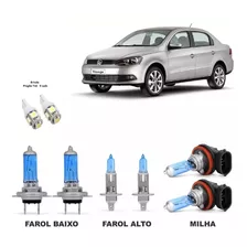 Kit Lampada Super Branca Vw Voyage G6 Farol Alto+baixo+milha