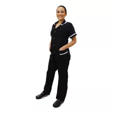 Conjunto Uniforme Jaleco E Calça Copeira - Oxford Preto 