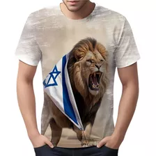 Camiseta Camisa Bandeira Israel Brasil Apoio Jerusálem Leão