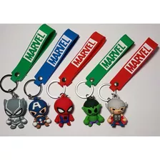 Set Llavero Marvel Spiderman Hulk Pantera Thor Capitán Amer