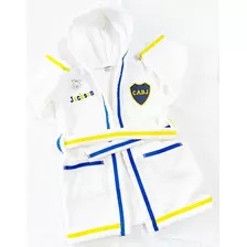 Bata Salida De Baño Personalizada Uno Y Dos Años Boca Jrs. 