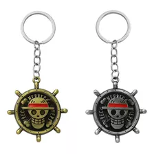 Llavero One Piece Timón Giratorio Luffy Calavera Pirata