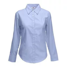 Camisa Oxford Azul Dama De Trabajo