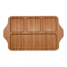 Tabla De Picada Copetinero 4 Compartimientos Madera Bambu