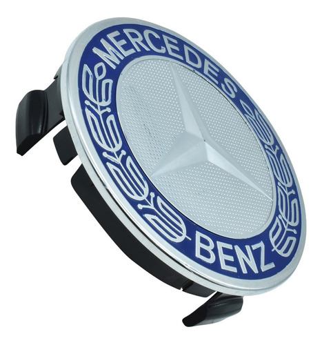 Juego Tapon Centros Rin Mercedes Benz 75 Mm Azul Foto 3