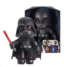 Boneco Pelúcia Darth Vader Voz E Luz 28 Cm Disney Star Wars