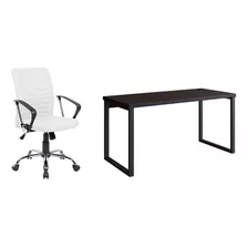 Conjunto De Mesa Miguel Preta 150 Cm Com Cadeira De Escri...