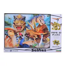 Puzzle Rompecabezas 100 Pzs Prime 3d Selfie De Dinosaurios