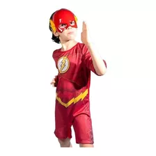 Fantasia Infantil Flash Com Máscara Super Herói Oficial Dc
