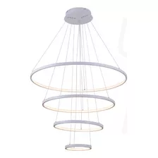 Lustre Pendente Moderno Anéis Led 89w 3 Arcos Cobre Full Cor Branco