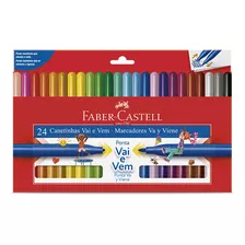 Canetinhas Faber Castell 24 Cores Hidrocor Ponta Vai E Vem