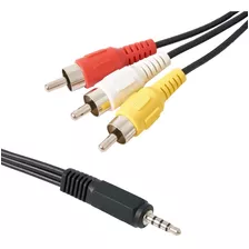 Cable Tripolar Audio Video De Conector 3.5mm A 3 Rca Machos