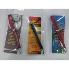 Kit Marca Página E Caneta Evangélica C/70 Unidades 