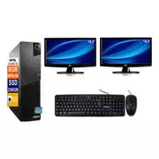 Computador Lenovo I5 8gb Ssd 240gb W10 + 02 Monitores 18,5