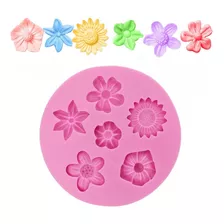 Molde Silicona 6 Flores Fondant Porcelana Fria 