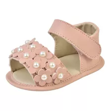 Sandalia Bebe Mania Menina Flor Verao Nude 31-06