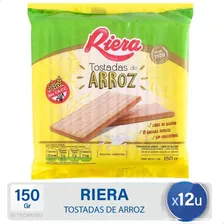 Tostadas De Arroz Riera Clasicas Sin Tacc - Pack X12 Unid