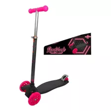 Patinete Infantil 3 Rodas Led Dark Laser Preto E Rosa