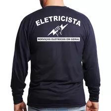 Camiseta Eletricista Uniforme Manga Longa Camisa Trabalho