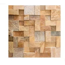 176 Peça Mosaico Pedra São Tomé Amarela 30x30 Alto Relevo 3d