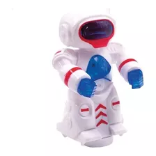 Brinquedo Robô Espacial Bate Volta Luz Som Gira 360 Graus 