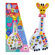 Brinquedo Guitarra Girafa Bebê Com Som E Luz Musical